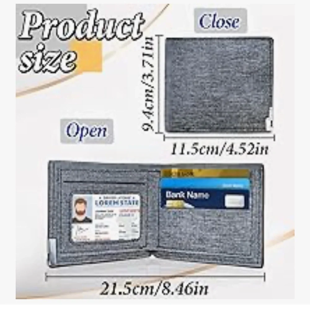 Mens Slim Wallet, Denim Fabric Men's Wallet Minimalist Wallet for Men (new)